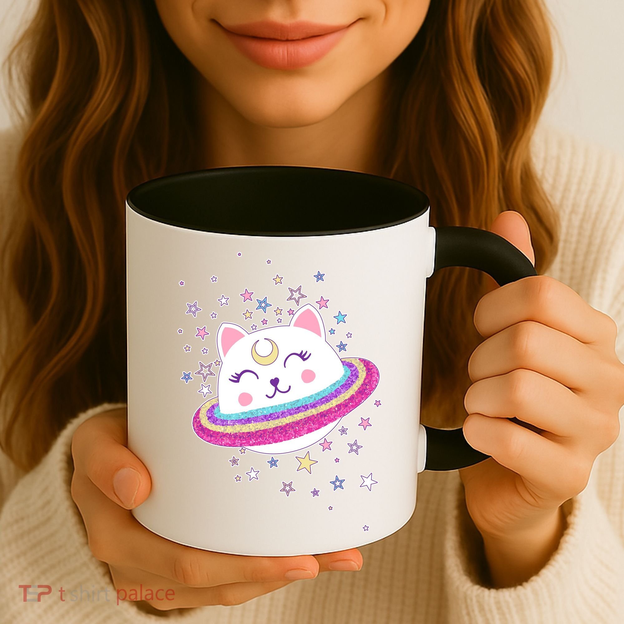 Cute Galaxy Saturn Cat  Coffee Mug