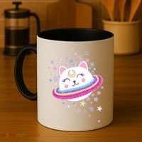 Cute Galaxy Saturn Cat  Coffee Mug thumb 4