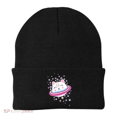 Cute Galaxy Saturn Cat  Beanie