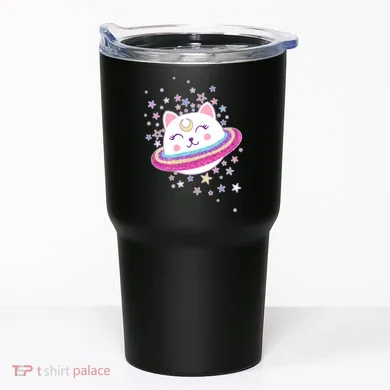 Cute Galaxy Saturn Cat Tumbler