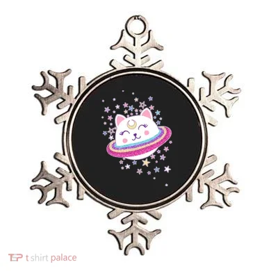 Cute Galaxy Saturn Cat  Ornament