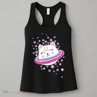Cute Galaxy Saturn Cat  Women's Tank Top thumb 3
