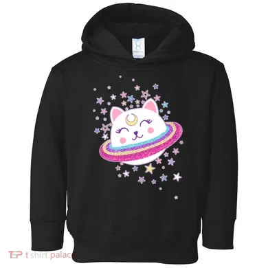 Cute Galaxy Saturn Cat Toddler Hoodie