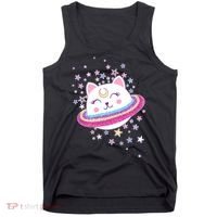Cute Galaxy Saturn Cat  Tank Top thumb 0