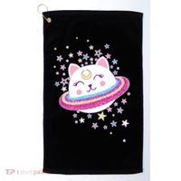 Cute Galaxy Saturn Cat  Golf Towel thumb 0