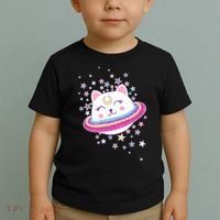 Cute Galaxy Saturn Cat  Toddler T-Shirt thumb 2