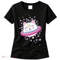 Cute Galaxy Saturn Cat  Women's T-Shirt thumb 0