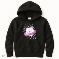 Cute Galaxy Saturn Cat  Kids Hoodie thumb 0