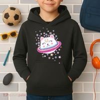Cute Galaxy Saturn Cat  Kids Hoodie thumb 2