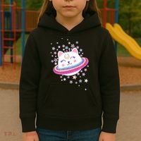 Cute Galaxy Saturn Cat  Kids Hoodie thumb 3
