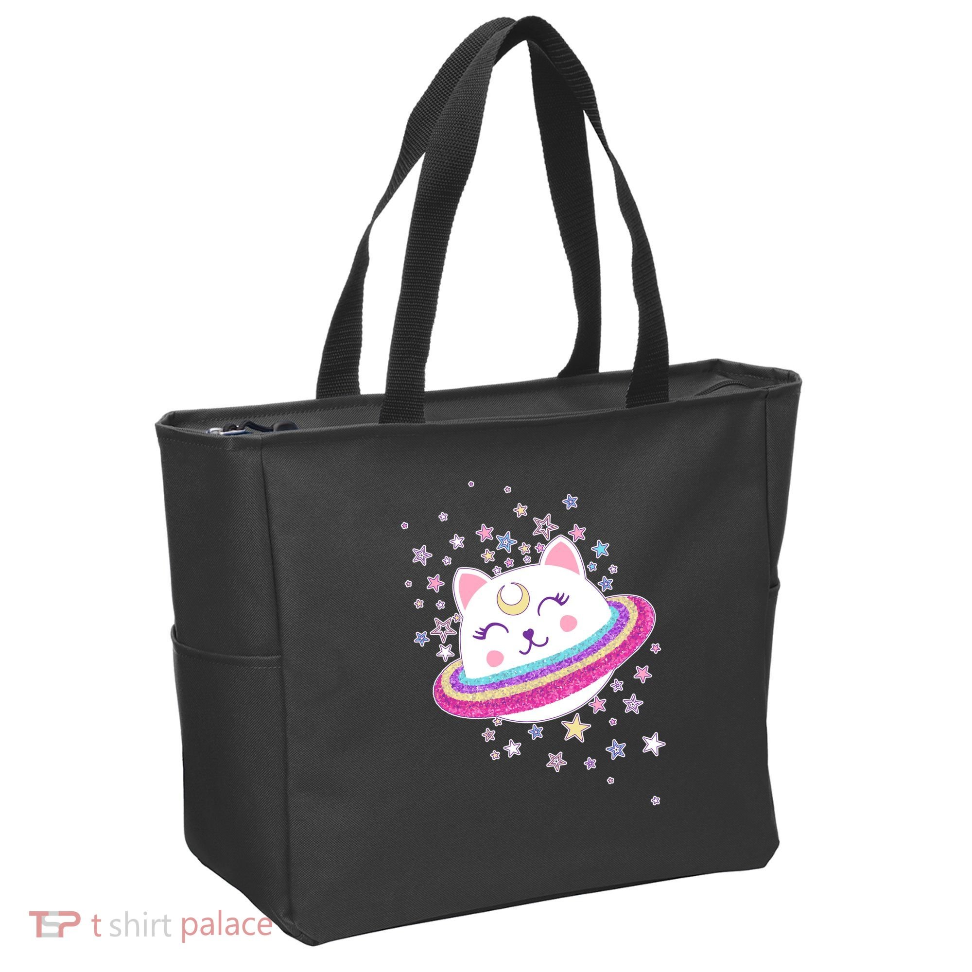 Cute Galaxy Saturn Cat  Tote Bag
