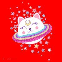 Cute Galaxy Saturn Cat  Santa Hat thumb 1