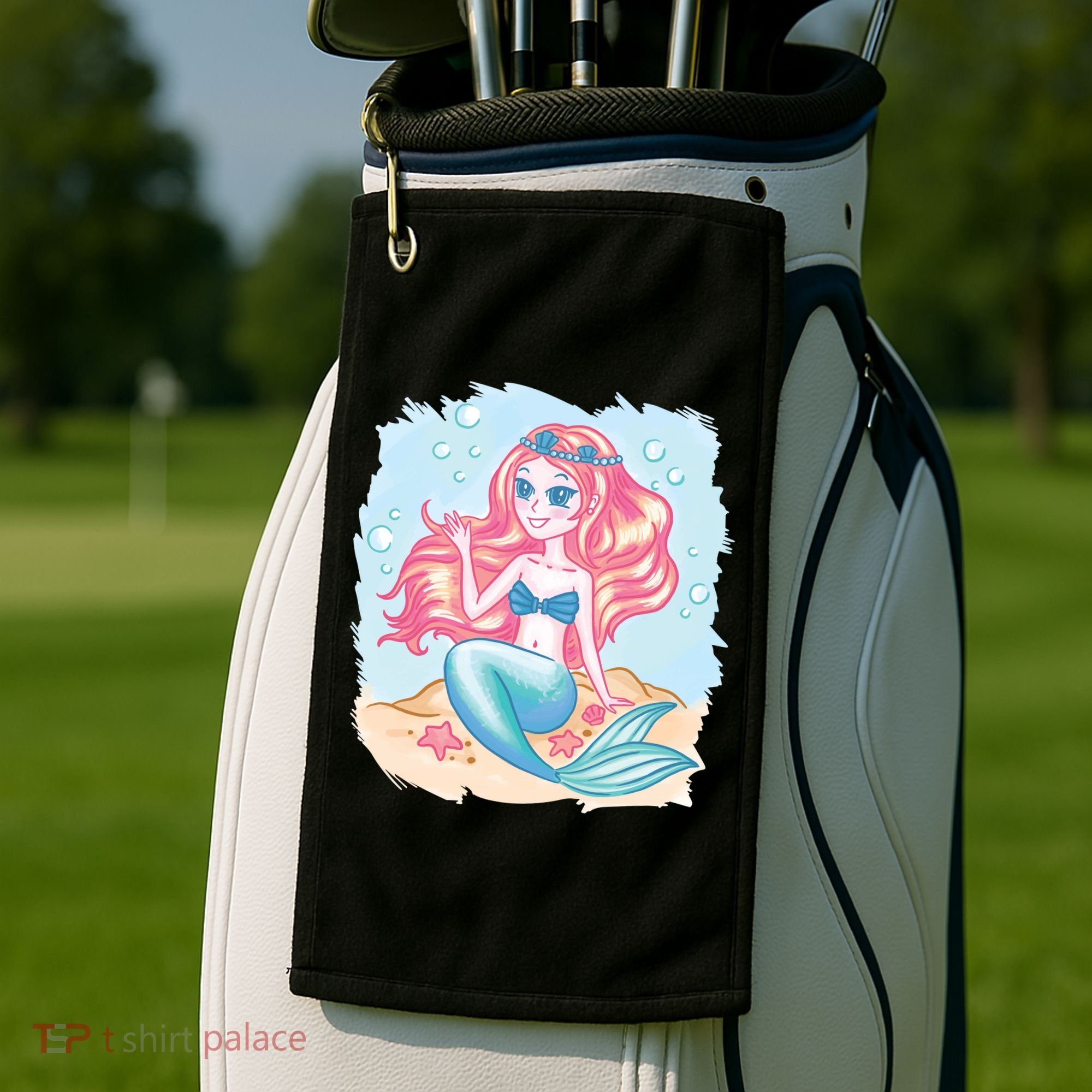 Cute Girl Mermaid Golf Towel