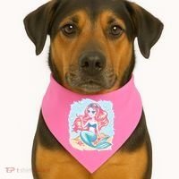 Cute Girl Mermaid USA-Made Doggie Bandana thumb 1