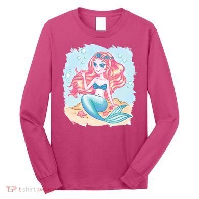 Cute Girl Mermaid Long Sleeve Shirt