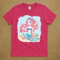 Cute Girl Mermaid T-Shirt thumb 5
