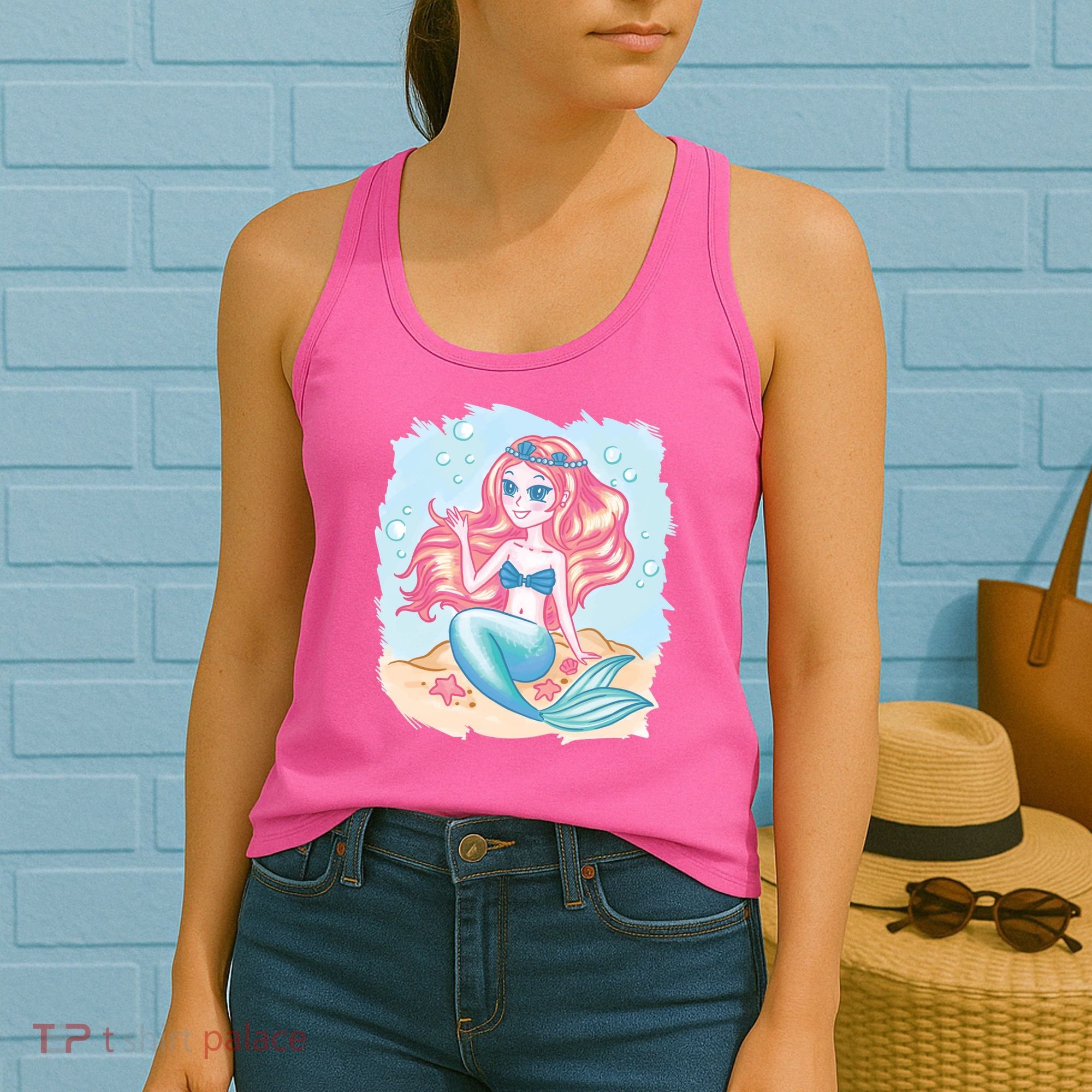 Cute Girl Mermaid Women's Tank Top