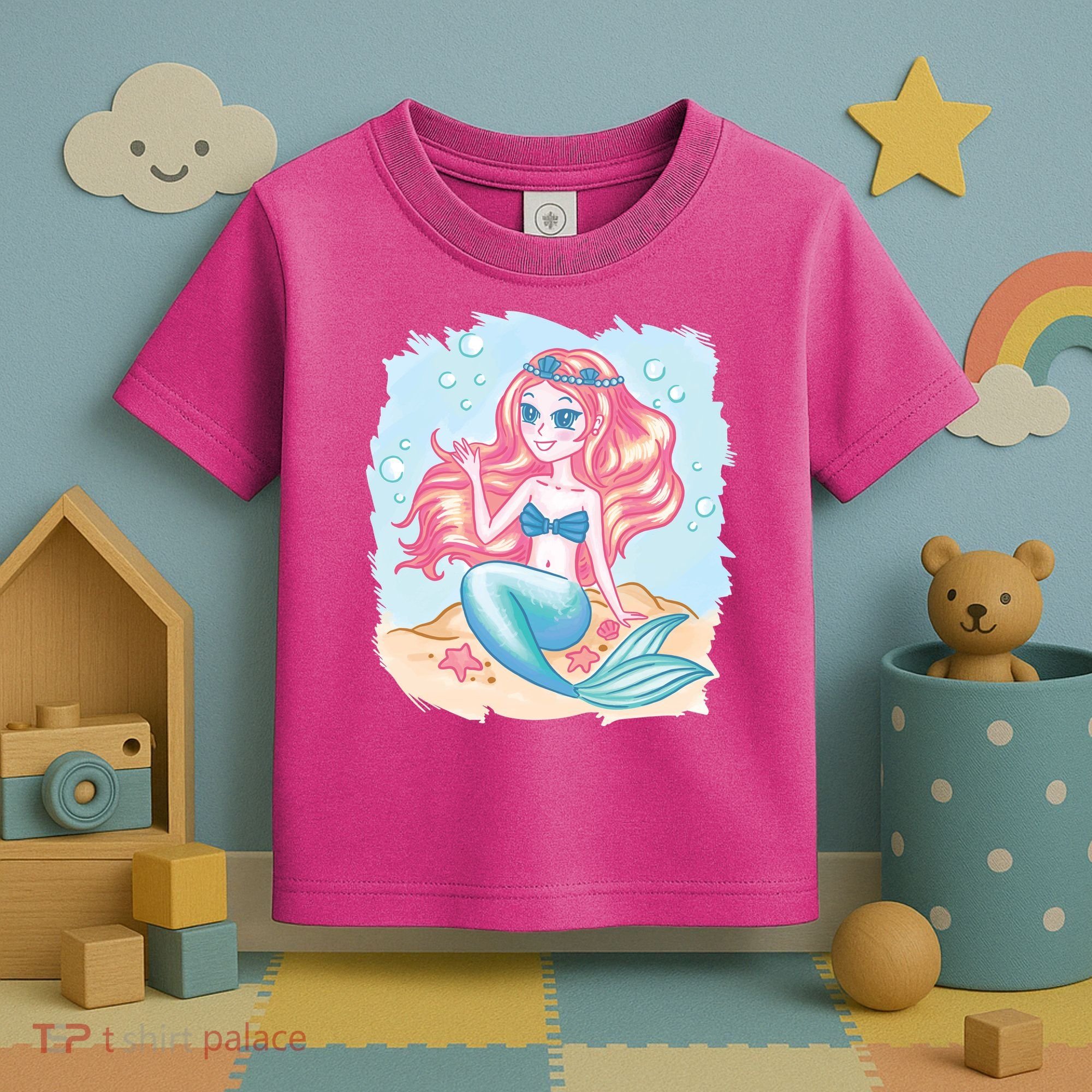 Cute Girl Mermaid Toddler T-Shirt