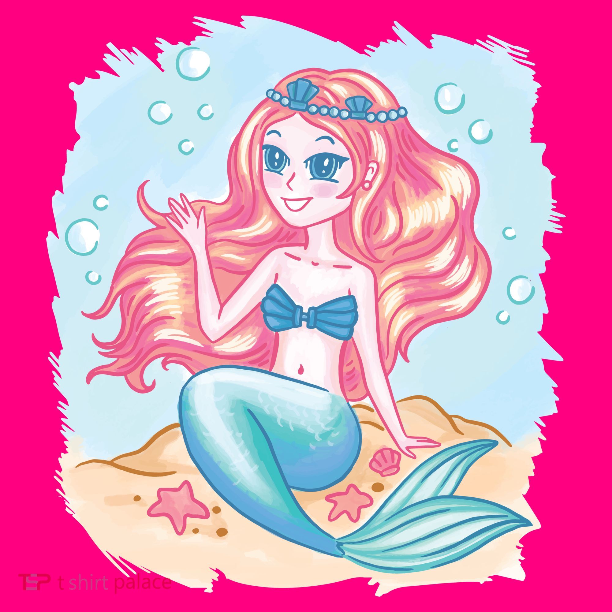 Cute Girl Mermaid Toddler T-Shirt