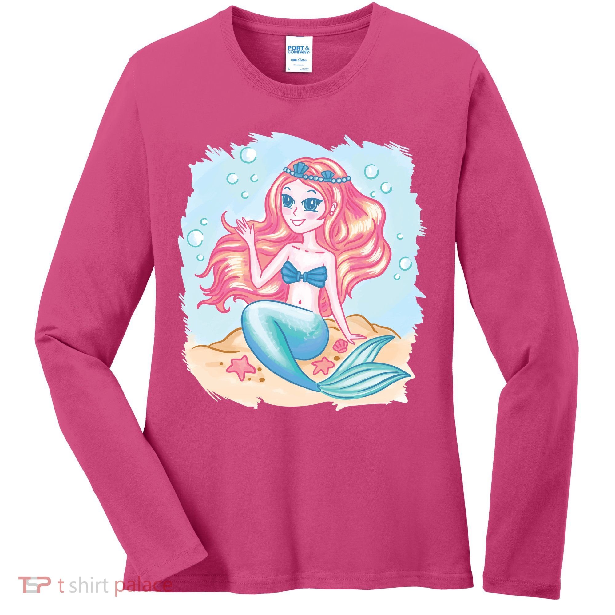 Cute Girl Mermaid Women's Long Sleeve Shirt