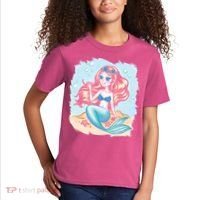 Cute Girl Mermaid Kids T-Shirt thumb 2