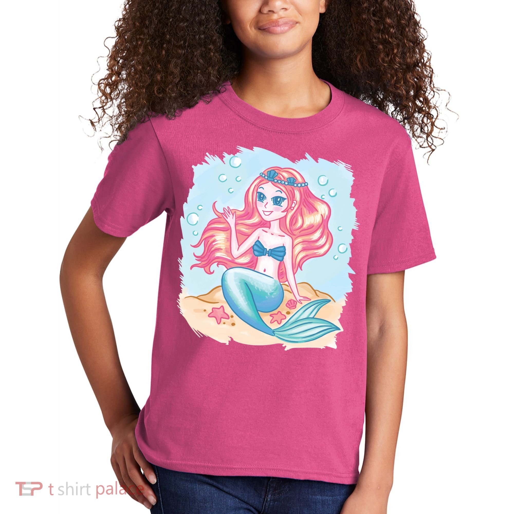 Cute Girl Mermaid Kids T-Shirt