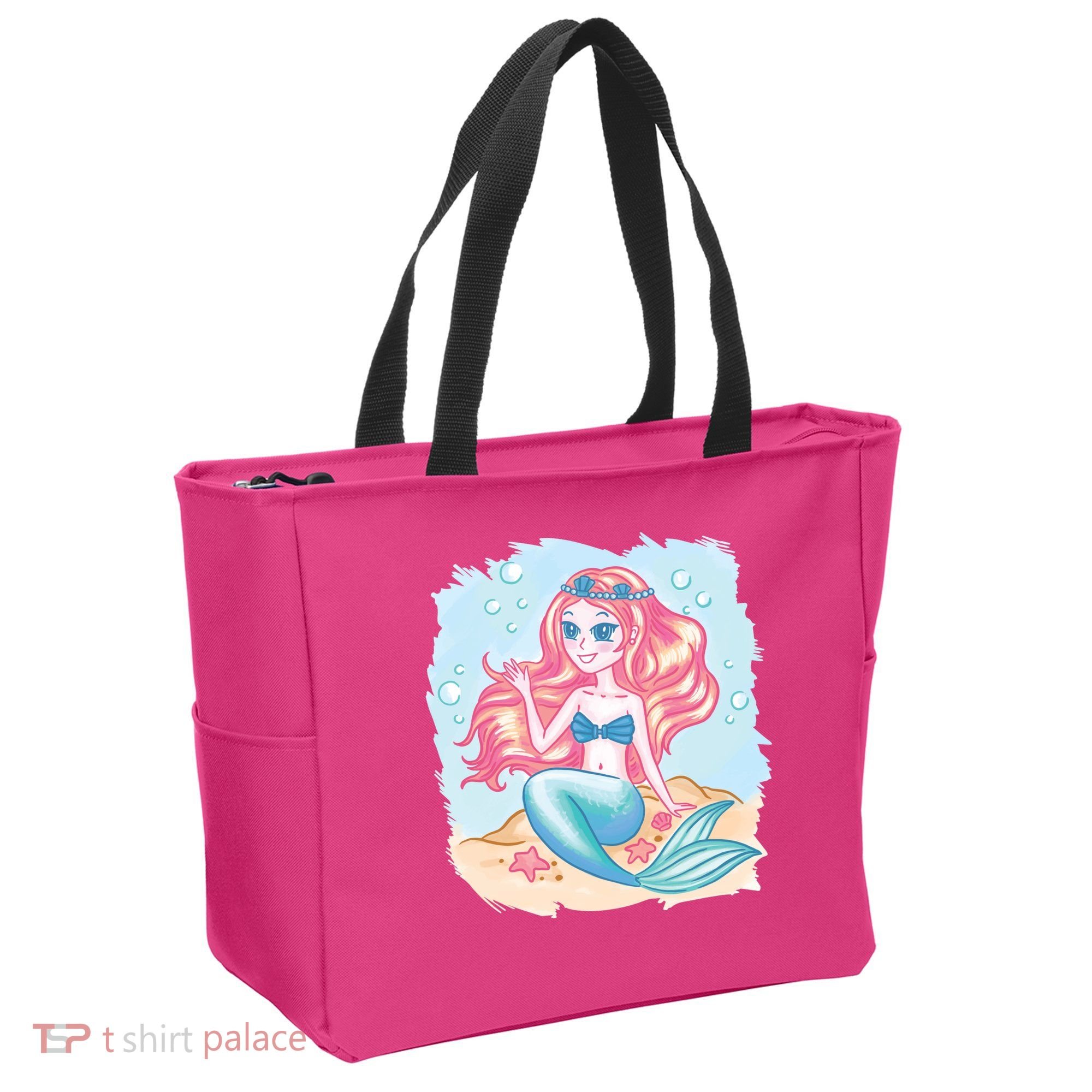 Cute Girl Mermaid Tote Bag