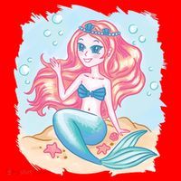 Cute Girl Mermaid Santa Hat thumb 1
