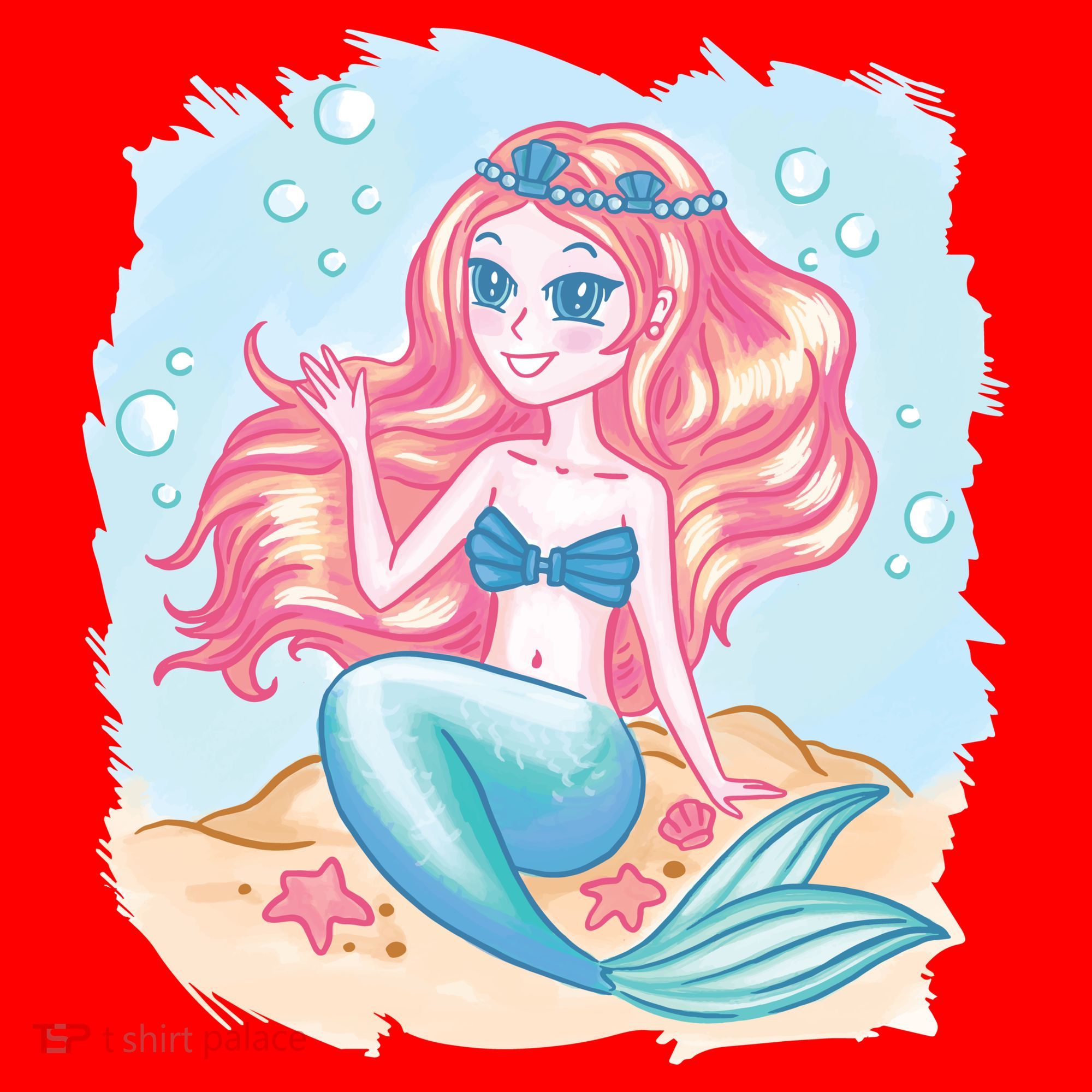 Cute Girl Mermaid Santa Hat