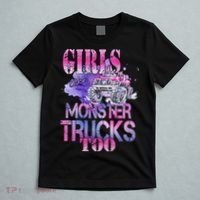 Cute Girls Like Monster Trucks Too Awesome T-Shirt thumb 5