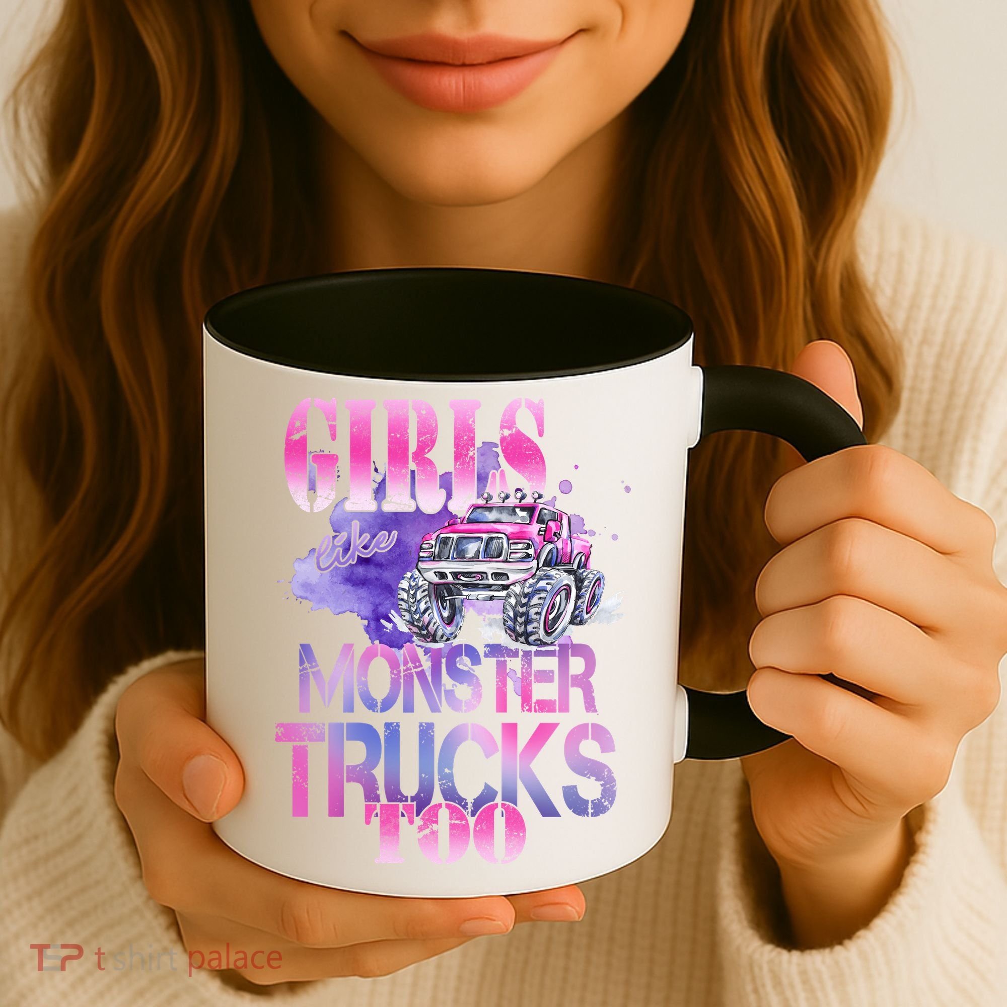 Cute Girls Like Monster Trucks Too Awesome Coffee Mug