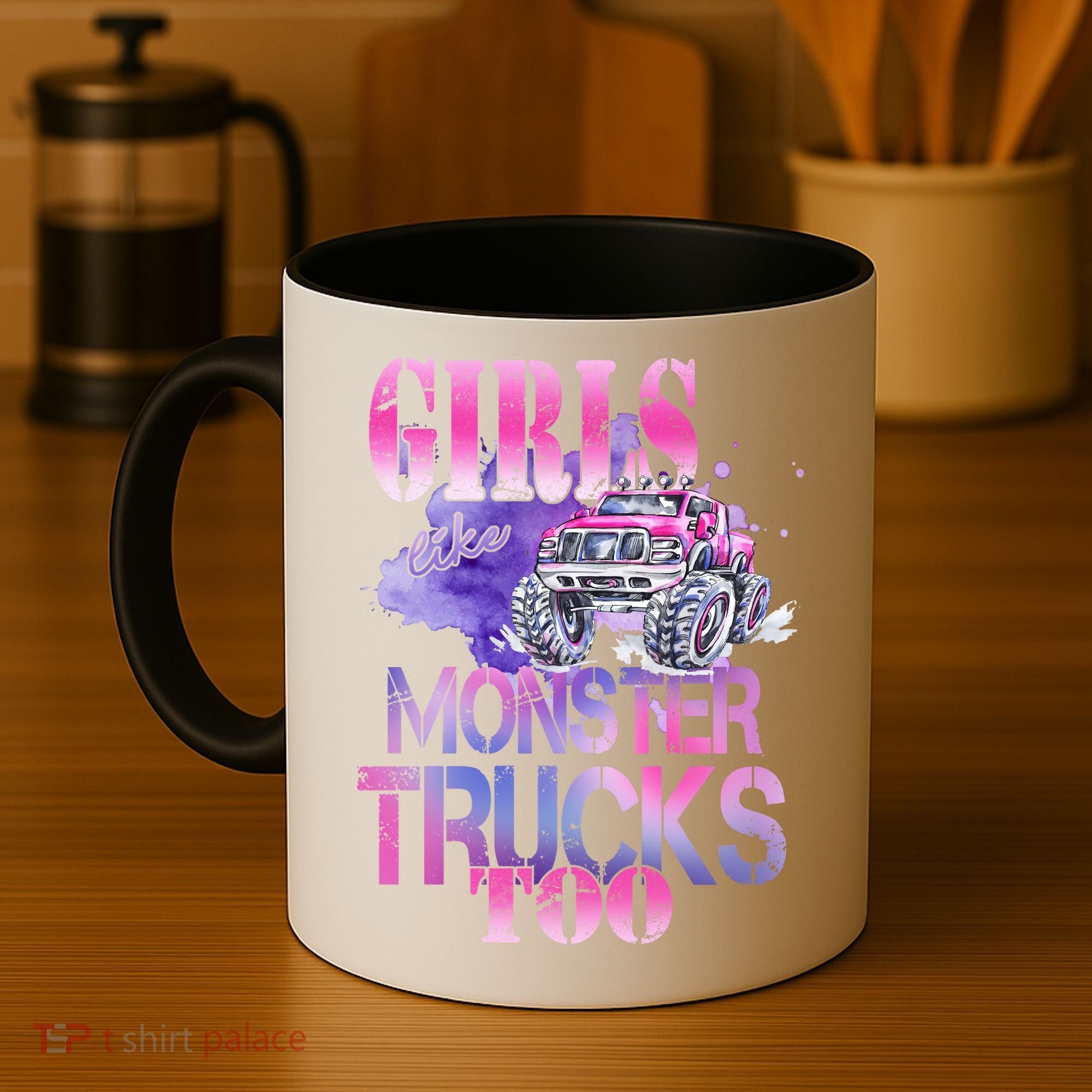 Cute Girls Like Monster Trucks Too Awesome Coffee Mug