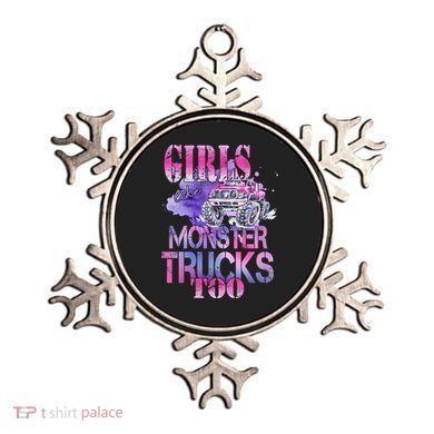Cute Girls Like Monster Trucks Too Awesome Ornament