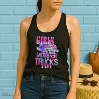 Cute Girls Like Monster Trucks Too Awesome Women's Tank Top thumb 2