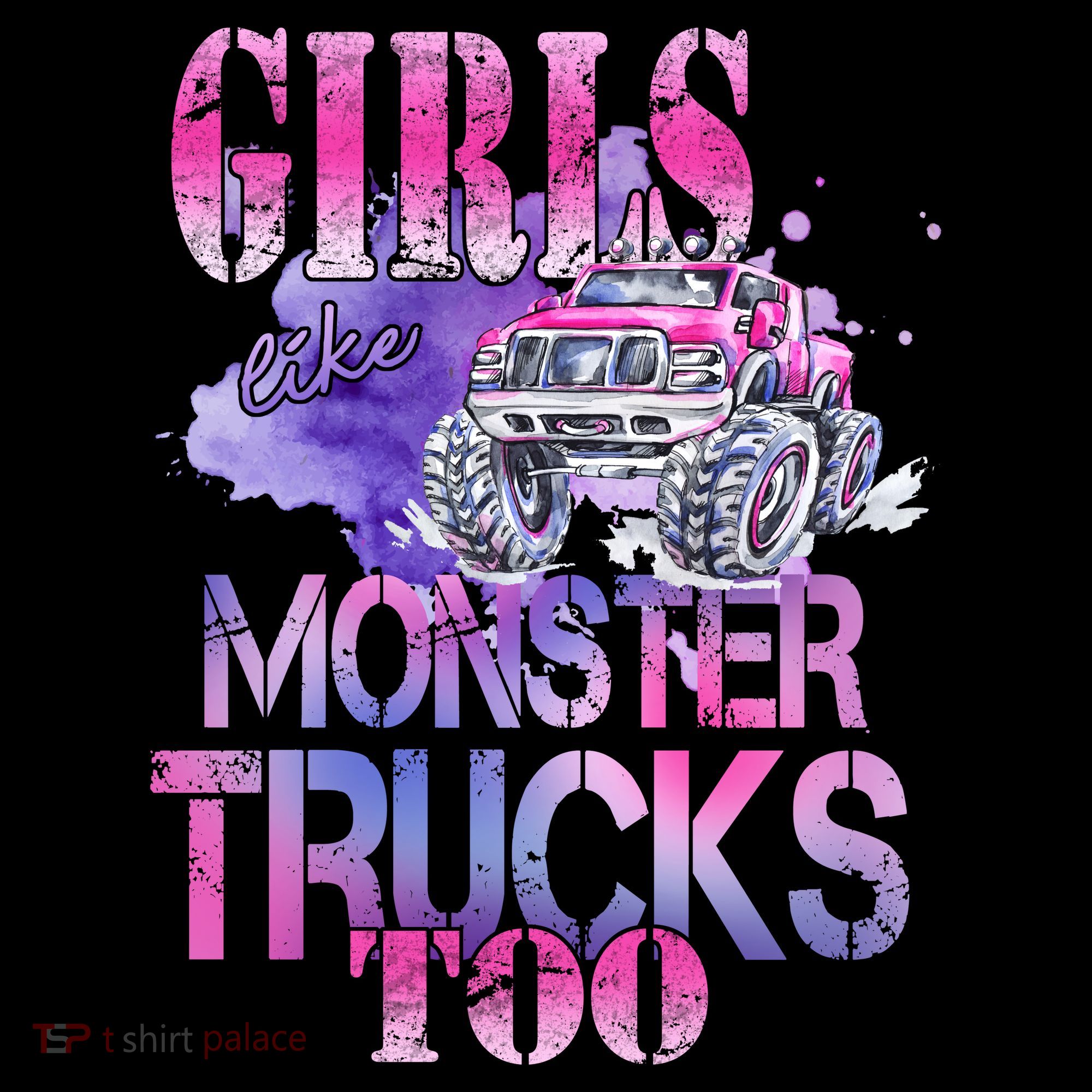 Cute Girls Like Monster Trucks Too Awesome Women's Tank Top