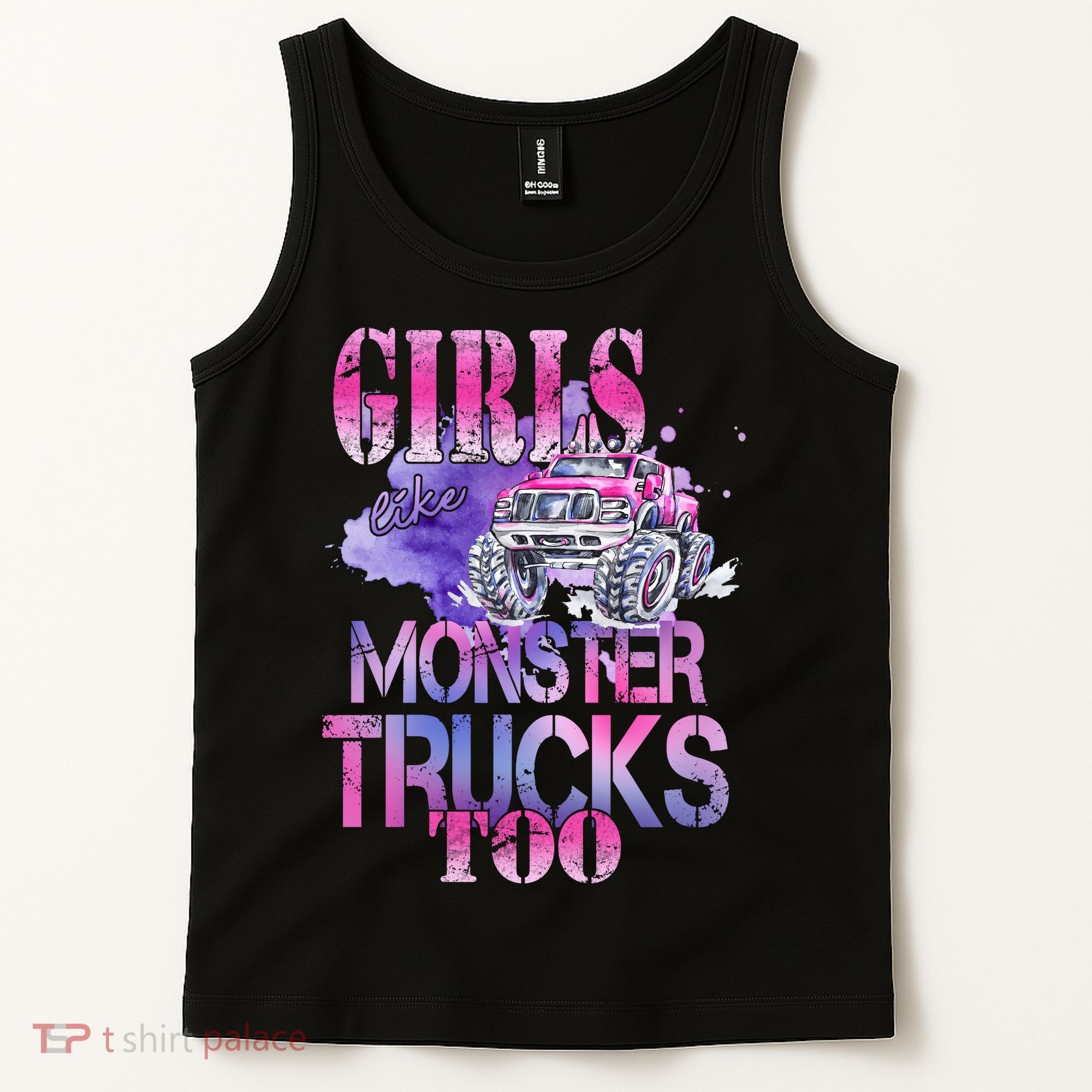 Cute Girls Like Monster Trucks Too Awesome Tank Top