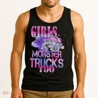 Cute Girls Like Monster Trucks Too Awesome Tank Top thumb 3