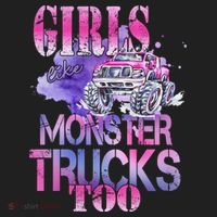 Cute Girls Like Monster Trucks Too Awesome Golf Towel thumb 3