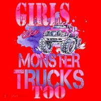 Cute Girls Like Monster Trucks Too Awesome Santa Hat thumb 1