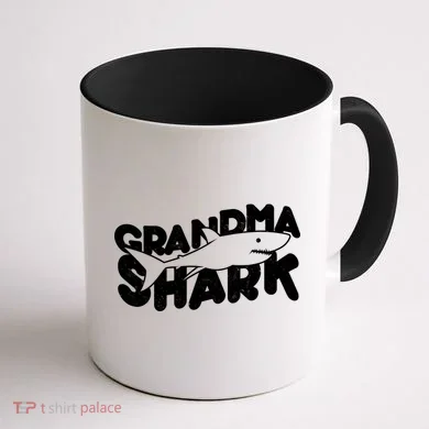 Cute Grandma Shark Coffee Mug back