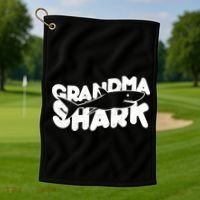 Cute Grandma Shark Golf Towel thumb 1