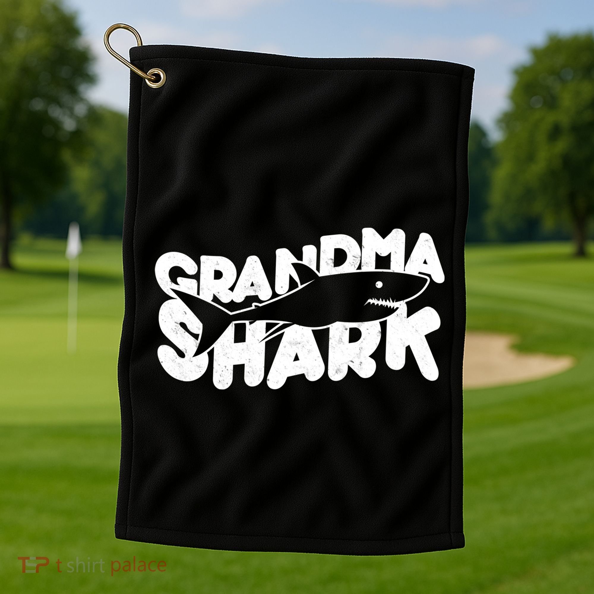 Cute Grandma Shark Golf Towel