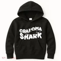 Cute Grandma Shark Kids Hoodie thumb 0