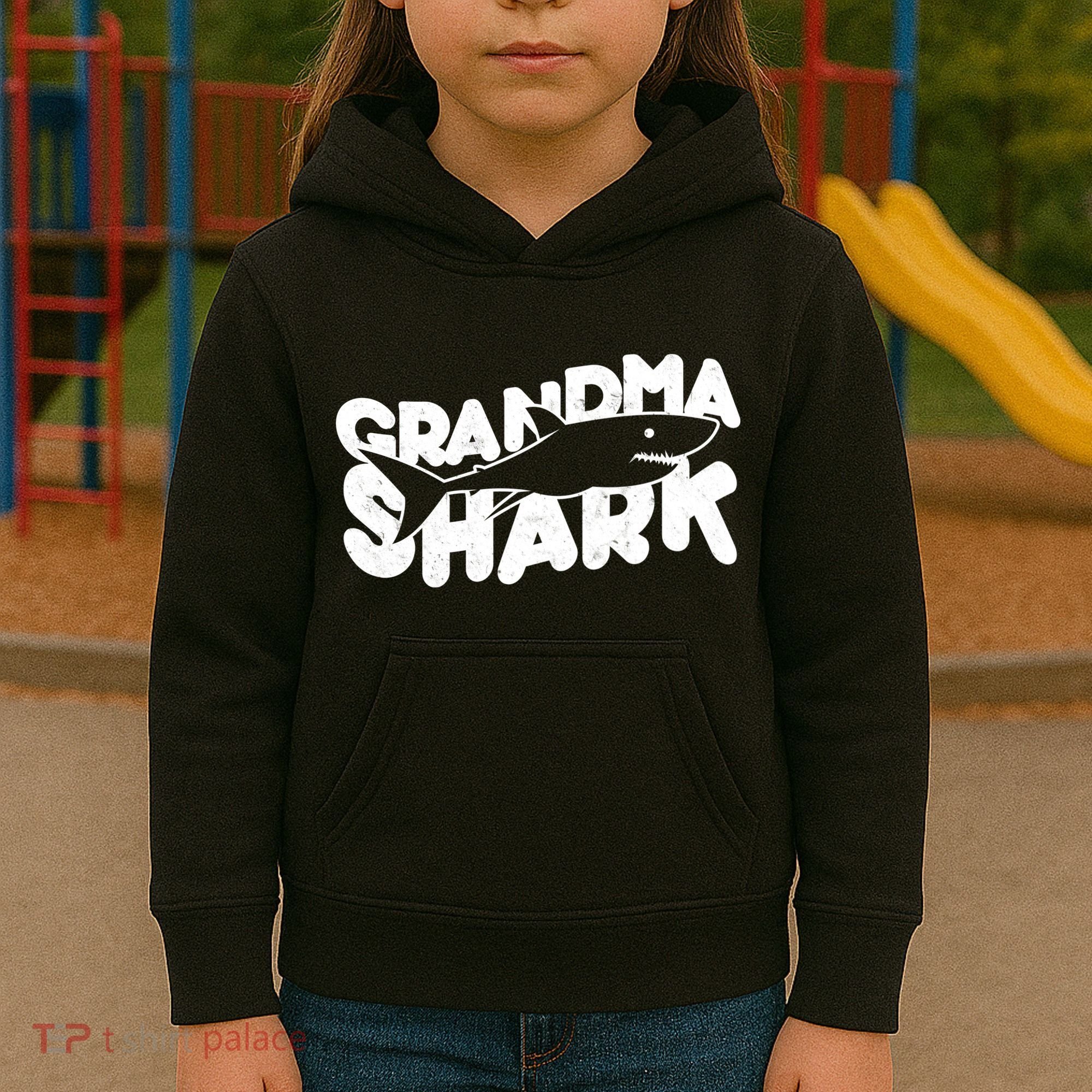 Cute Grandma Shark Kids Hoodie