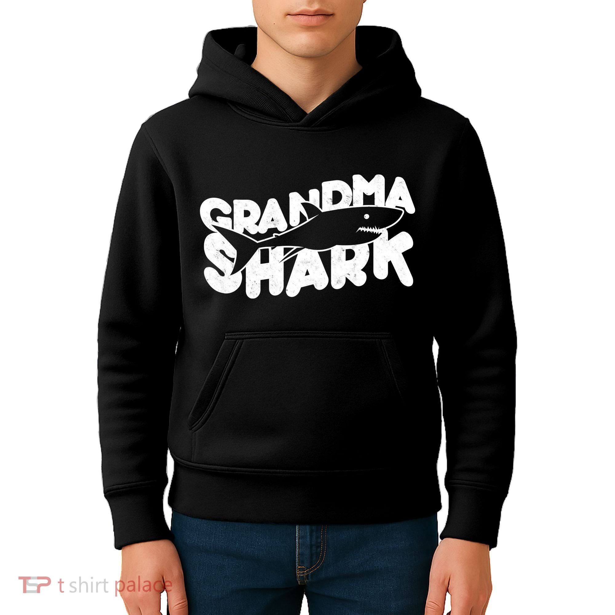 Cute Grandma Shark Kids Hoodie