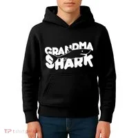 Cute Grandma Shark Kids Hoodie thumb 4