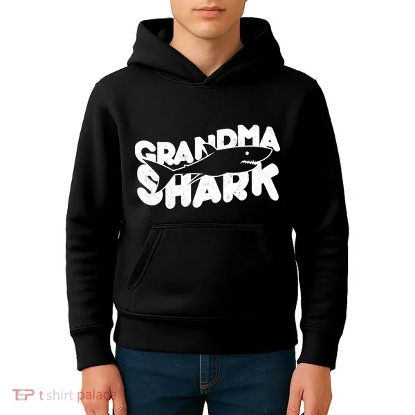 Cute Grandma Shark Kids Hoodie