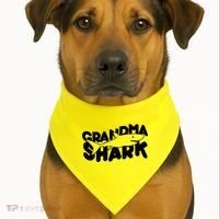Cute Grandma Shark USA-Made Doggie Bandana thumb 1