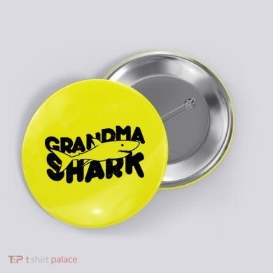 Cute Grandma Shark Button