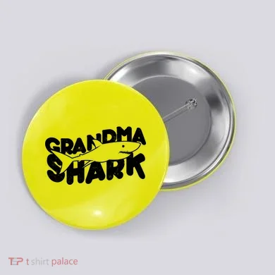 Cute Grandma Shark Button